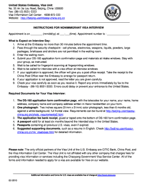 US Nonimmigrant Visa Interview Instructions