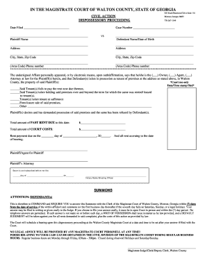 dispossessory walton county ga form