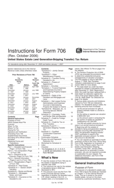 US Federal Estate Tax Return Form 706