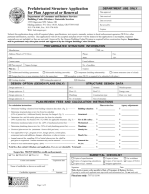 Oregon Prefabricated Structure Application