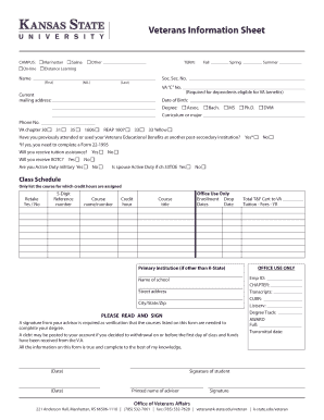 Veterans Information Sheet