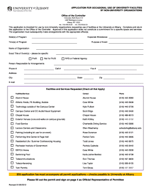 Conditions for the Occasional Use of University at Albany Facilities By - albany