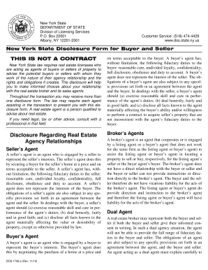 New York State Disclosure Form for Buyer and Seller