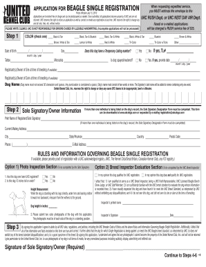 Beagle Single Registration Application