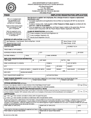 Employee application - psu0015 form
