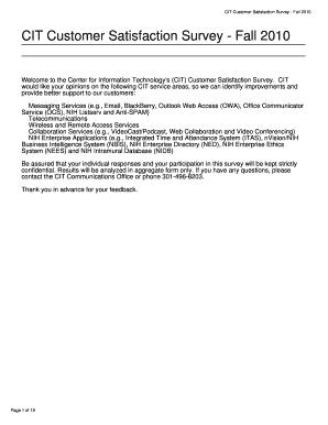 CIT Customer Satisfaction Survey