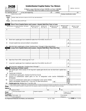 IRS Form 2438 Undistributed Capital Gains Tax Return