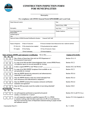 Construction Inspection Form