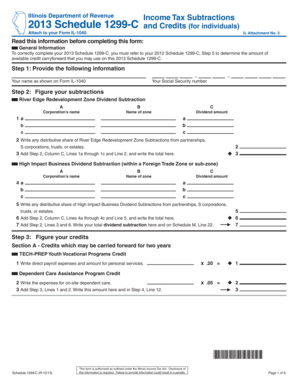 Illinois 2013 Schedule 1299-C