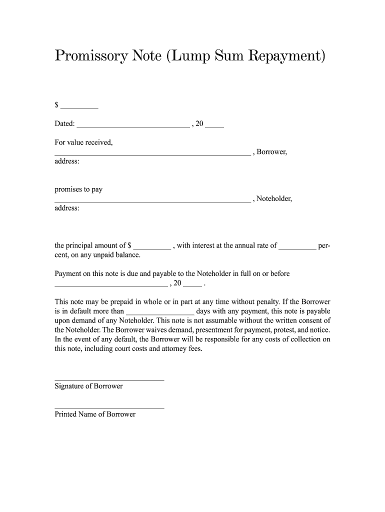 Promissory Note Template Fill Online Printable Fillable Blank Pdffiller