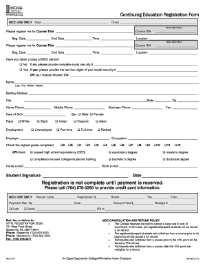 Continuing Education Registration Form