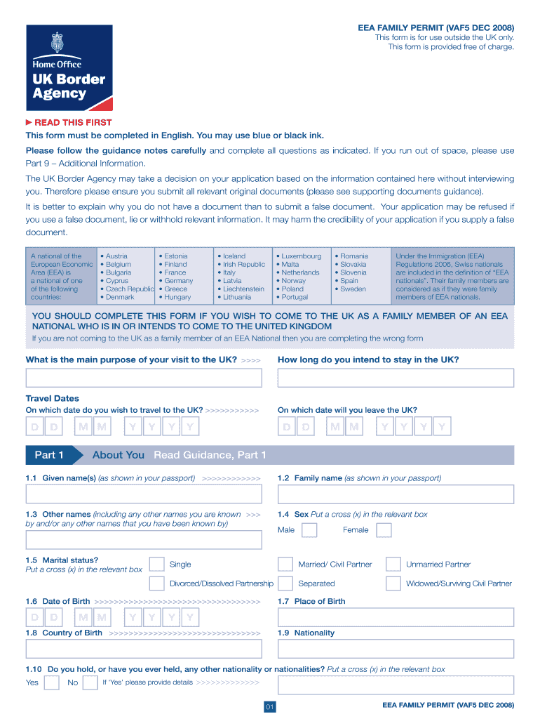 eea family member proof of dependency Preview on Page 1