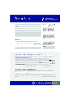 UK Gift Aid Declaration Form