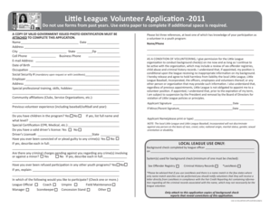 Little League Volunteer Application 2011