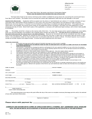 New York Picnic Shelter Reservation Application