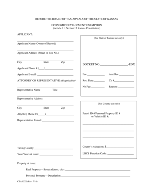 Kansas Economic Development Exemption Form