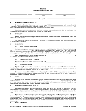 Biweekly Fixed Rate Note