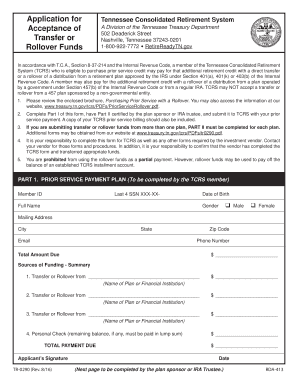 Tennessee TCRS Rollover Funds Application