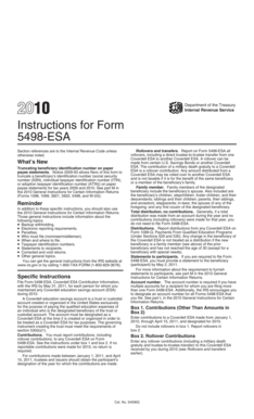 Instructions for Form 5498-ESA (2010)