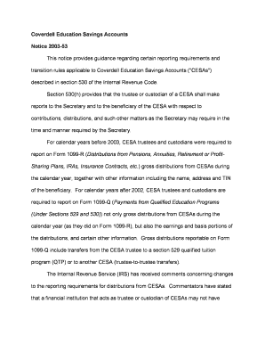 N-03-53.doc. Instructions for Form 5498-ESA, Coverdell ESA Contribution Information - irs