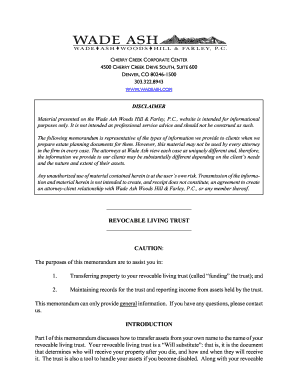 California joint revocable living trust template - REVOCABLE LIVING TRUST - Wade Ash Woods Hill & Farley