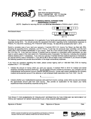 2011-12 Medical/Dental Expense Form