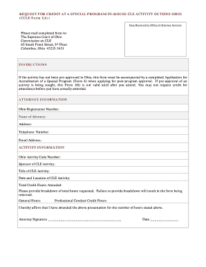 Ohio CLE Credit Request Form