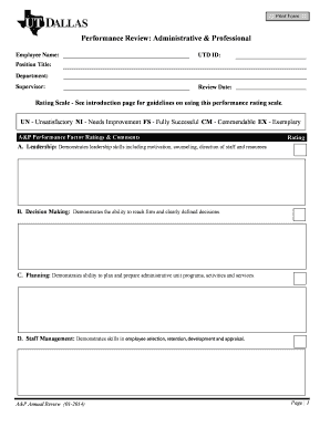 Annual Employee Performance Evaluation & Appraisal Form - utdallas