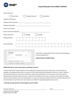 Payroll Allocation Form