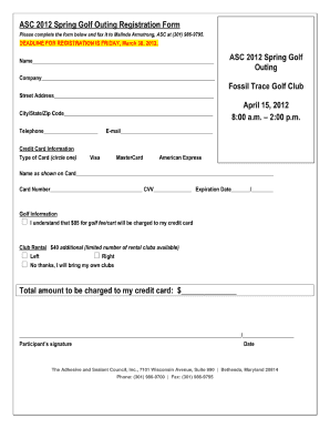 ASC 2012 Spring Golf Outing Registration Form Total amount to be ... - ascouncil
