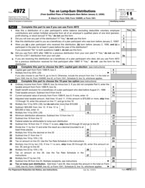 Form 4972 Tax on Lump-Sum Distributions