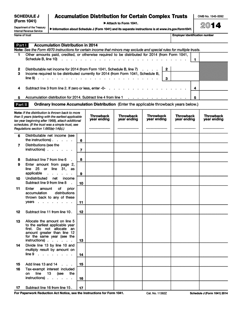 Add Pages To Schedule J (1041 Form)