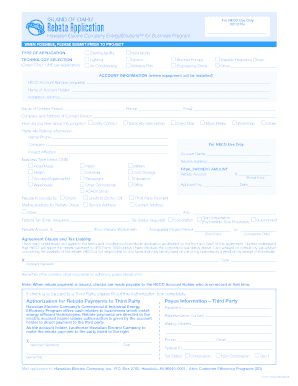 Hawaiian Electric Company Rebate Application