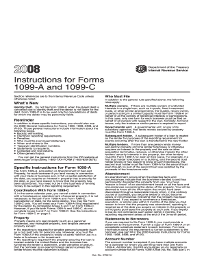 Instructions for Forms 1099-A and 1099-C