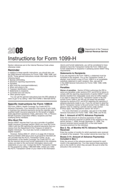 Instructions for Form 1099-H
