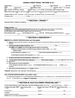 NARBHA Crisis Triage Form 10.15.1