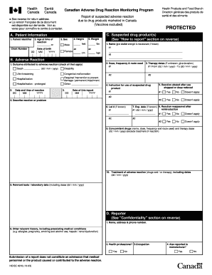 Canadian Adverse Drug Reaction Report
