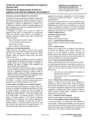 Contrat de versement d’allocations de logement (Contrat HAP)