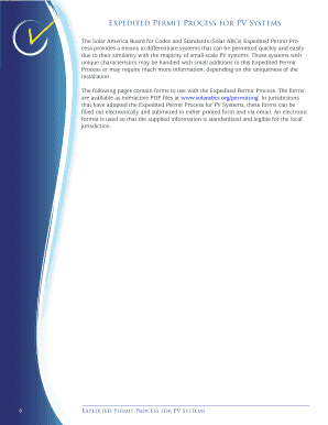Expedited Permit Process for PV Systems