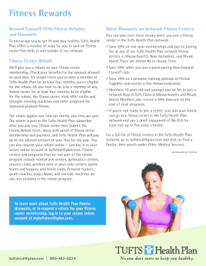 Fitness Rewards -- Fitness Reimbursement Form -- Tufts Health Plan