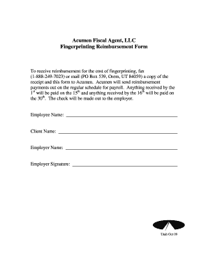 Interoffice memo template - Acumen Fiscal Agent, LLC Fingerprinting Reimbursement Form