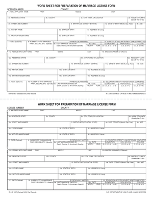 Marriage License Form
