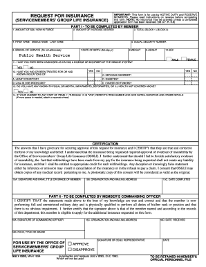 Servicemembers’ Group Life Insurance Application