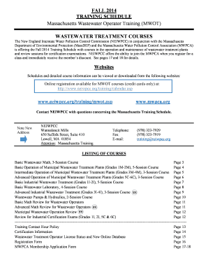 neiwpcc 2012 schedule form