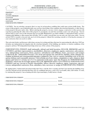 HHA-CORE Hold Harmless Agreement