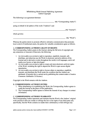 Journal Publishing Agreement