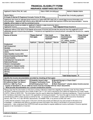 California Insurance Assistance Eligibility Form