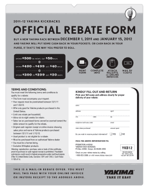 Yakima Rack Kickback Rebate Form