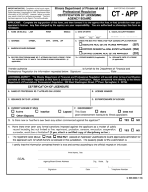 Illinois Real Estate Appraiser Licensure Form