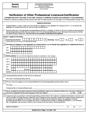 professional certificate form